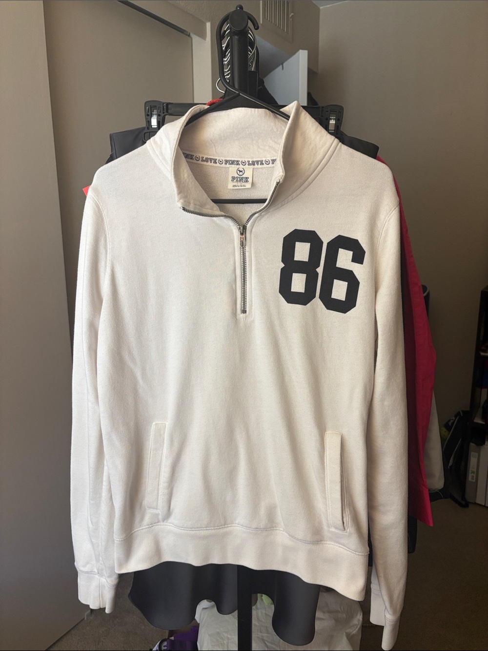PINK Quarter-Zip Pullover Sweatshirt